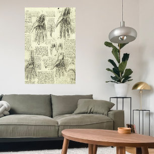 Anatomy of the Human Hand by Leonardo da Vinci Canvas Print