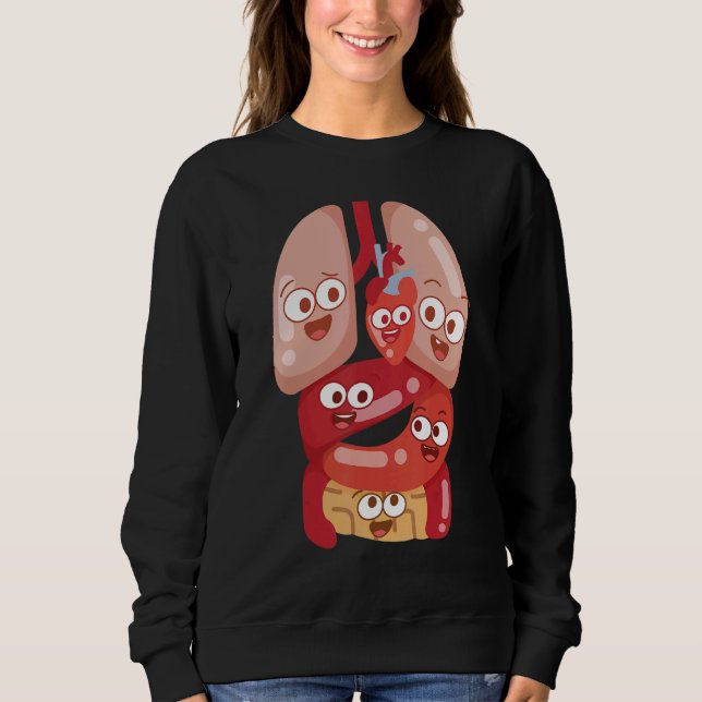 Anatomy Physiology Heart Lungs Vital Organs Illust Sweatshirt (Front)