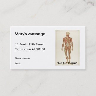 Anatomy Posterior Appointment Card