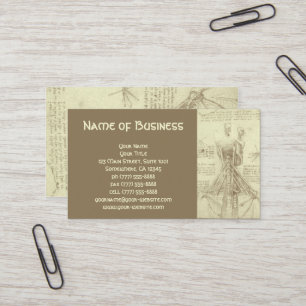 Anatomy Sketch of Spinal Column Leonardo da Vinci Business Card
