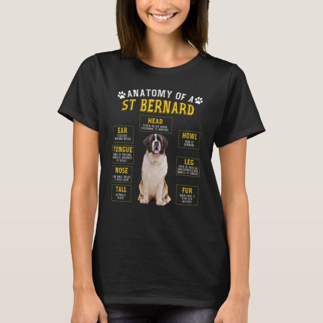 Anatomy St Bernard  For Women Men T-Shirt (Front)