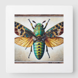 Anatya Insect Dorsal View 130724IREF122 - Watercol Square Wall Clock