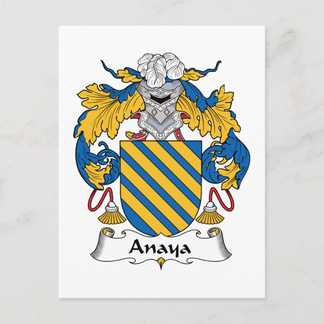 Anaya Family Crest Postcard (Front)