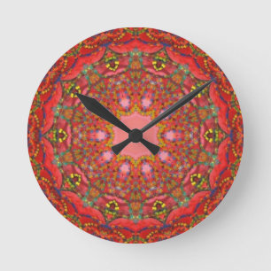 Anca Sofia: Fractals/Mandala, digital art Round Clock