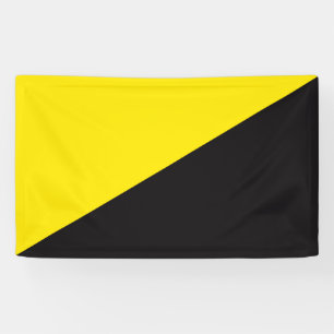 Ancap flag Anarchocapitalism yellow and black Banner