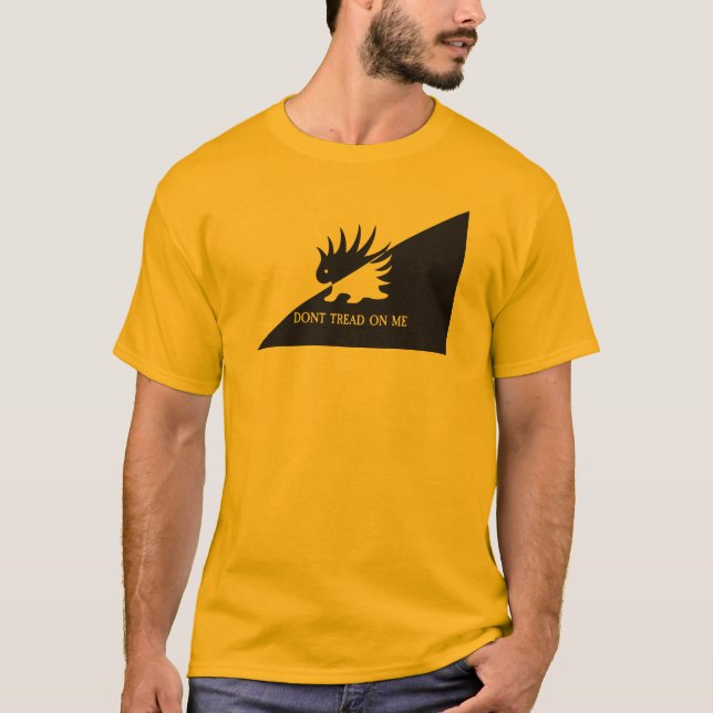 Ancap flag Porcupine logo Gadsden flag parody meme T-Shirt (Front)