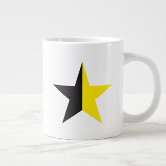 Ancap star Anarchocapitalism yellow and black flag Large Coffee Mug
