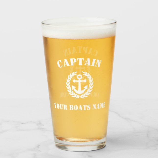 Anchor and boat captain glass (Front Filled)