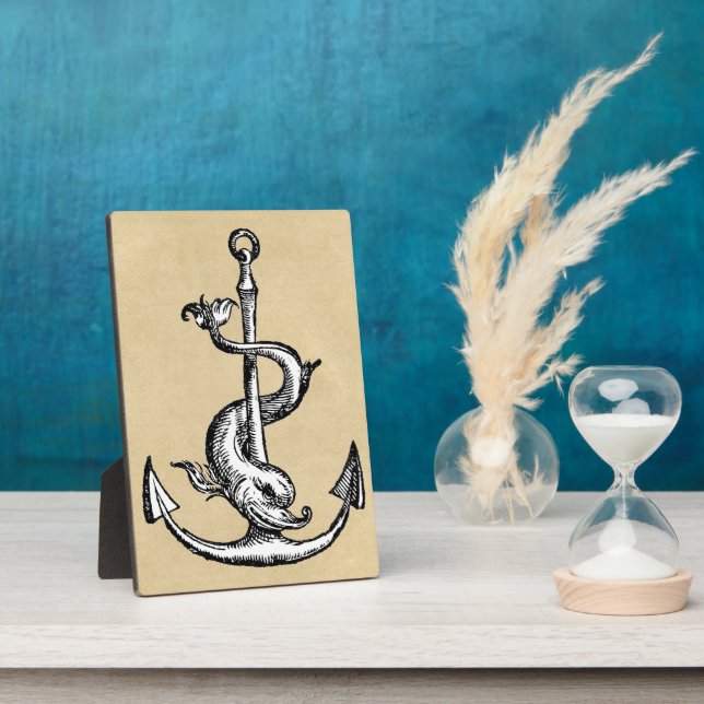 Anchor and Dolphin - Festina Lente Plaque (Side)