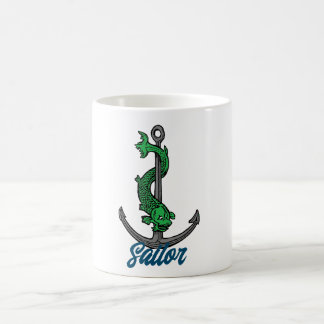 Anchor and fish coffee mug