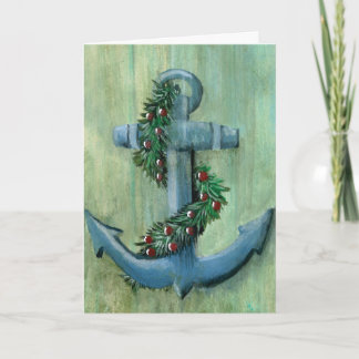 Anchor and Garland Christmas Card