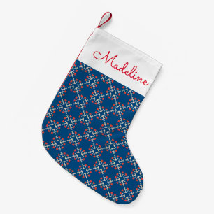 Anchor And Heart Pattern Add Your Name Small Christmas Stocking