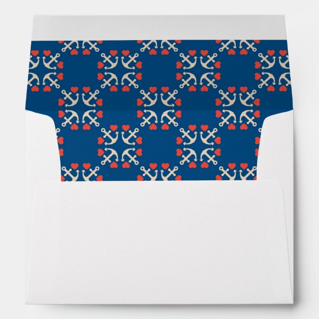 Anchor And Heart Pattern Envelope (Back (Bottom))
