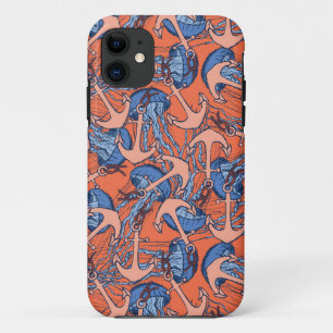 Anchor And Jellyfish Pattern Case-Mate iPhone Case