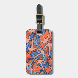 Anchor And Jellyfish Pattern Luggage Tag