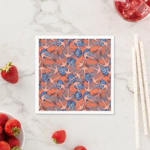 Anchor And Jellyfish Pattern Napkin