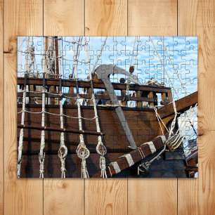 Anchor and Riggings on Wooden Ship Jigsaw Puzzle