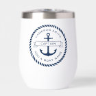 Anchor and rope boat name and title