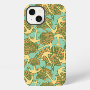 Anchor And Shells In Vintage Style Pattern iPhone 13 Case