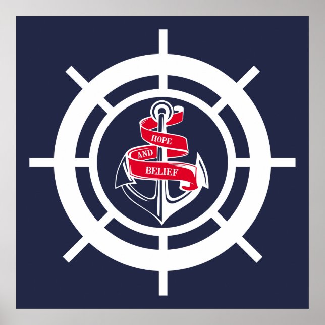 Anchor and steering wheel poster (Front)