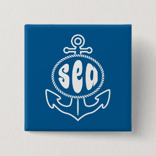 Anchor And The Sea 15 Cm Square Badge