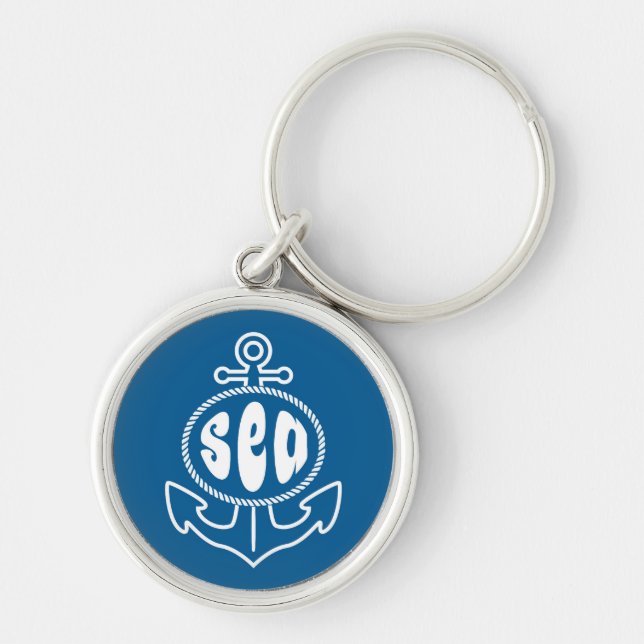 Anchor And The Sea Key Ring (Front)