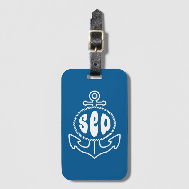 Anchor And The Sea Luggage Tag (Front Vertical)