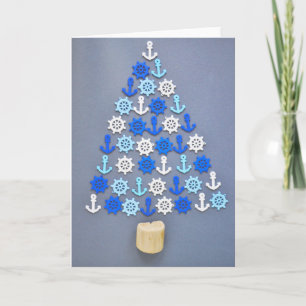 Anchor and Wheel Christmas Tree Card