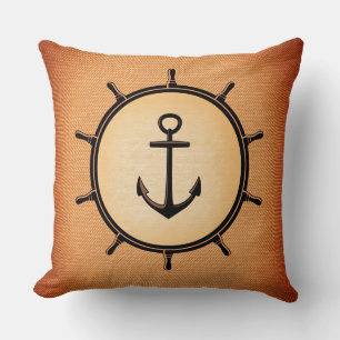 Anchor and wheel Elegant Nautical Cushion