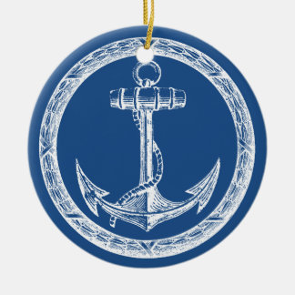 Anchor and Wreath Ceramic Tree Decoration