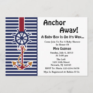 Anchor Baby Boy Baby Shower Invitation