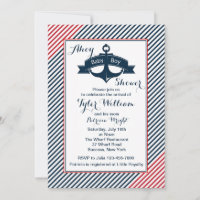 Anchor Baby Boy Shower Invitation