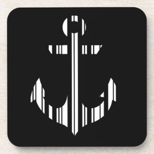 ANCHOR BAR CODE Boat Barcode Pattern Design Coaster