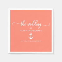Anchor Beach Wedding Coral and White