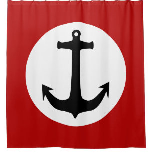 Anchor black + your background & ideas shower curtain