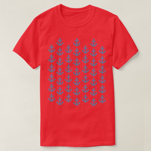 Anchor blue captain pattern design T-Shirt (Design Front)