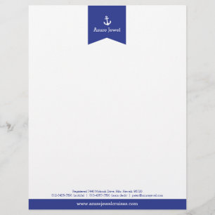 Anchor blue ribbon sailing business letterhead