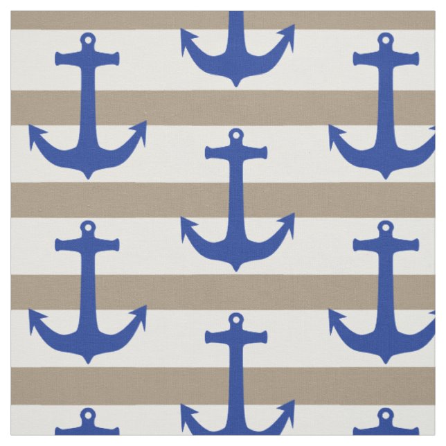 Anchor blue & stripes + your ideas fabric (Swatch)
