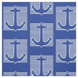 Anchor blue / white Contour + your ideas Fabric