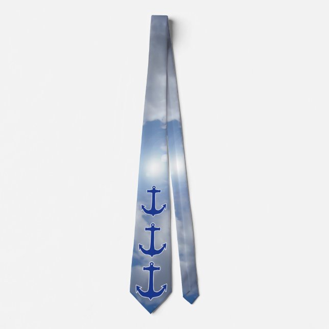 Anchor blue / white Contour + your ideas Tie (Front)