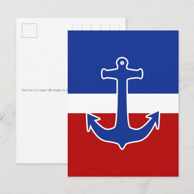 Anchor blue + your background & ideas postcard (Front/Back)