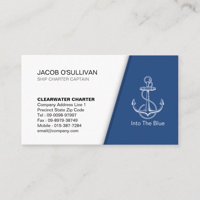 Anchor Boat Charter Fishing Business Card (Front)