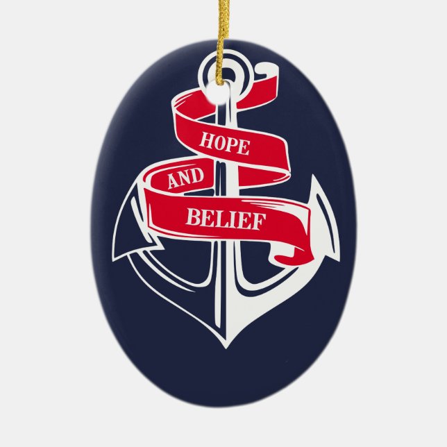 Anchor Ceramic Tree Decoration (Front)