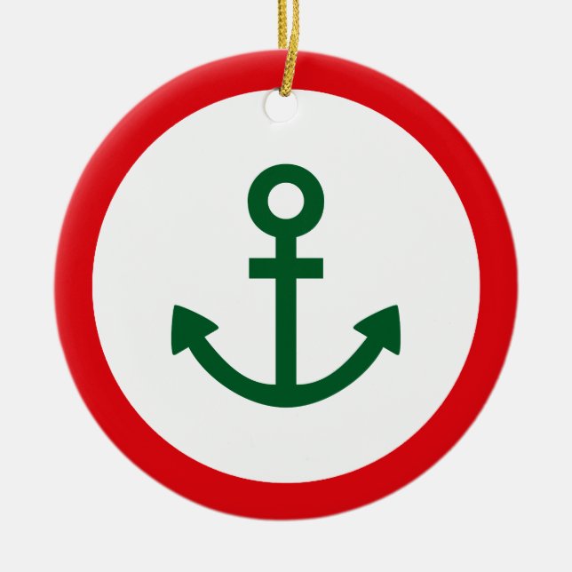 Anchor Ceramic Tree Decoration (Front)