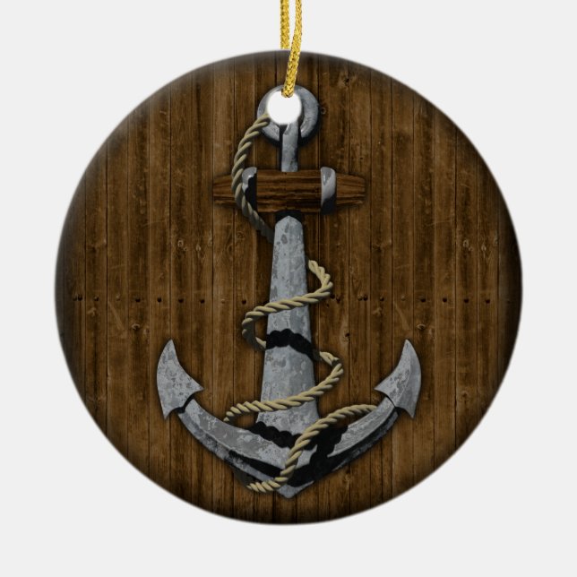 Anchor Ceramic Tree Decoration (Front)