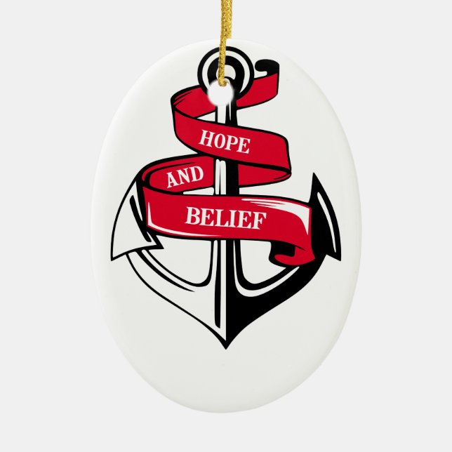 Anchor Ceramic Tree Decoration (Front)