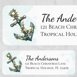 Anchor Christmas Lights Beach Return Address