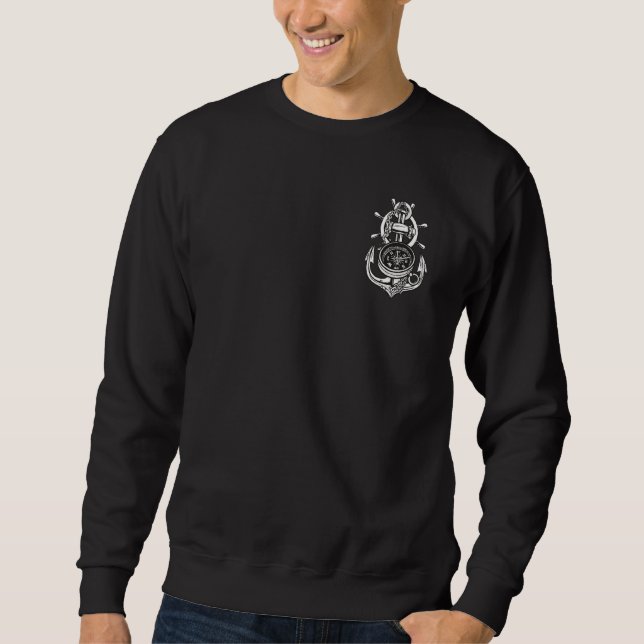 Anchor Compass Sailing Sailor Boat Fishermen Angle Sweatshirt (Front)