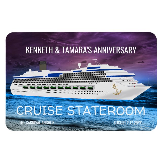 Anchor Cruise Ship Stateroom Door Marker Reunion Magnet (Horizontal)