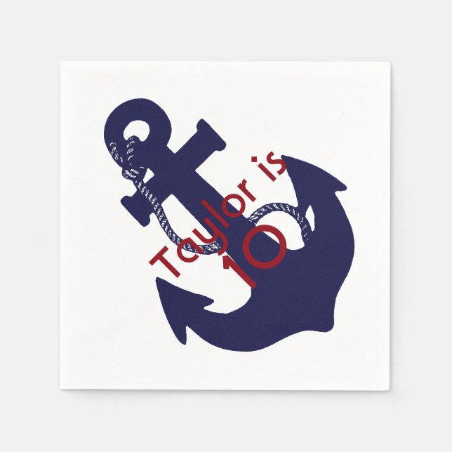 Anchor custom cocktail napkin (Front)
